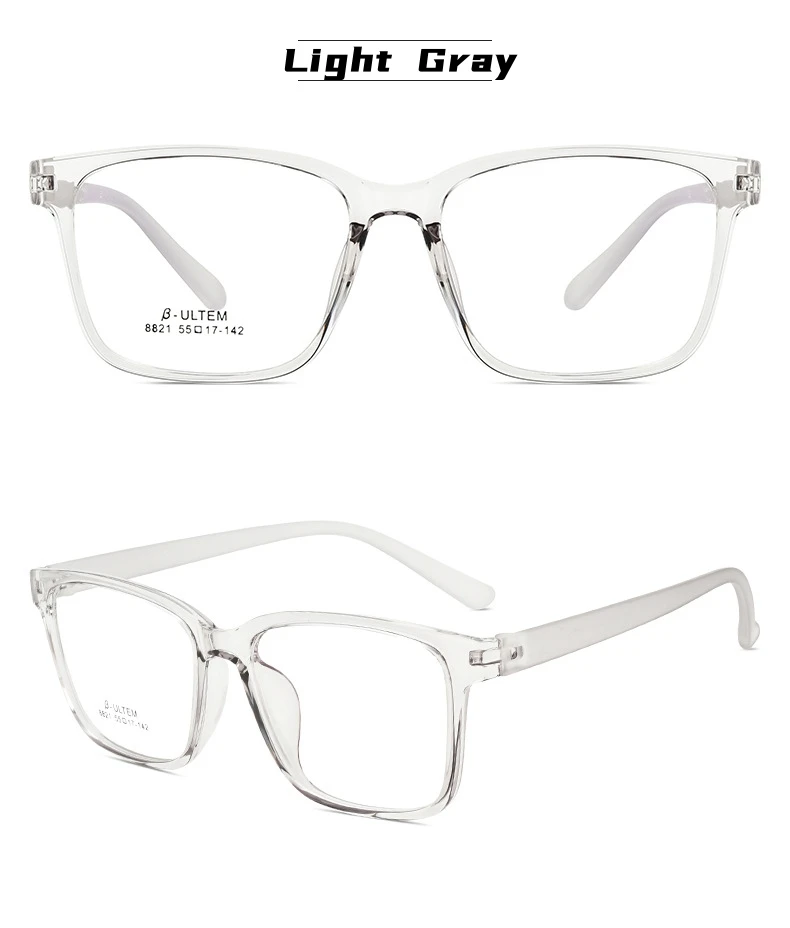 YIMARUILI Mode Ultra-licht Große Schraubenlose TR90 Brillen Frauen Platz Retro Große Gesicht Optische Brillen Rahmen Männer – Detail 18