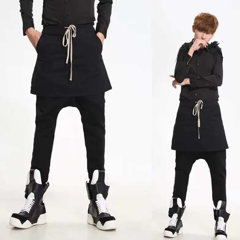 27-46 2025 Dj 衣装 Ds 紳士服ファッションヘアスタイリストキュロットハーレムパンツカジュアルズボンプラスサイズステージ歌手の衣装