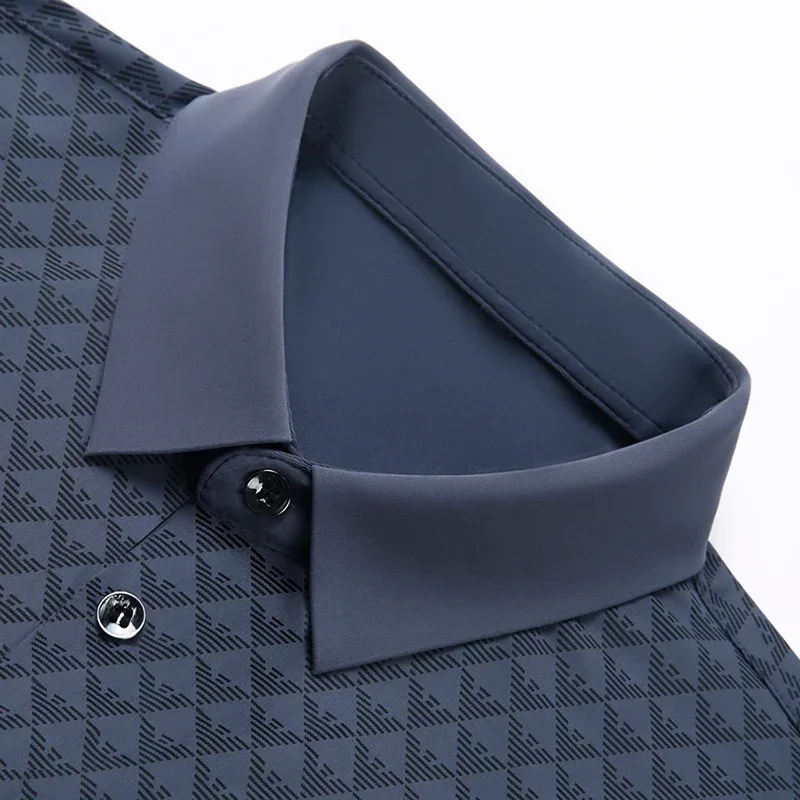 Mens Casual Lapel T-shirt Summer Thin Slim Fit Good Quality Figure Polo Shirts Breathable Soft Business Polos Tops