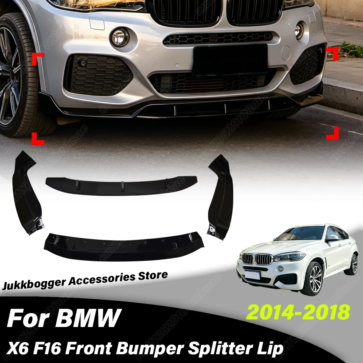

For BMW X6 F16 M50i M50d 2014 2015 2016 2017 2018 Automobile Front Bumper Spoiler Lip Splitter Modificaiton Decoration Body Kit