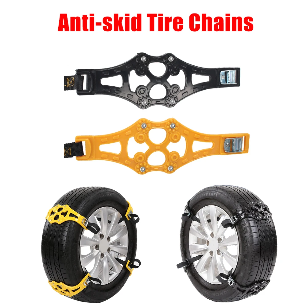 Snow Snap Skid Wheel chains Winter Roadway Safety Tire Car Anti-skid Safety Adjustable 1pcs/set Double buckle TPU Chains