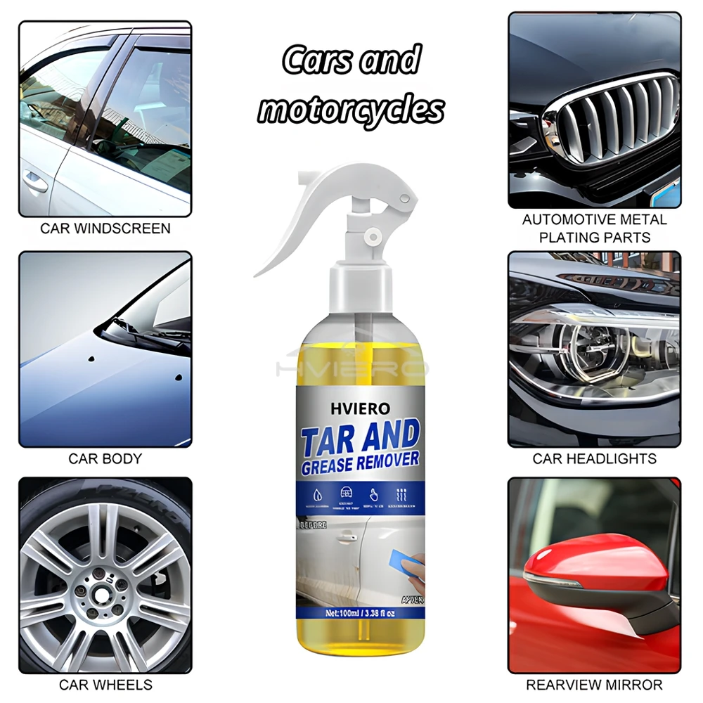 100ml Car Oil Tar Remover Solvents Based Spray Grease Police Degreasers Cleaner Kitchen Home Dilute Dirt Cleaning Polish Paint