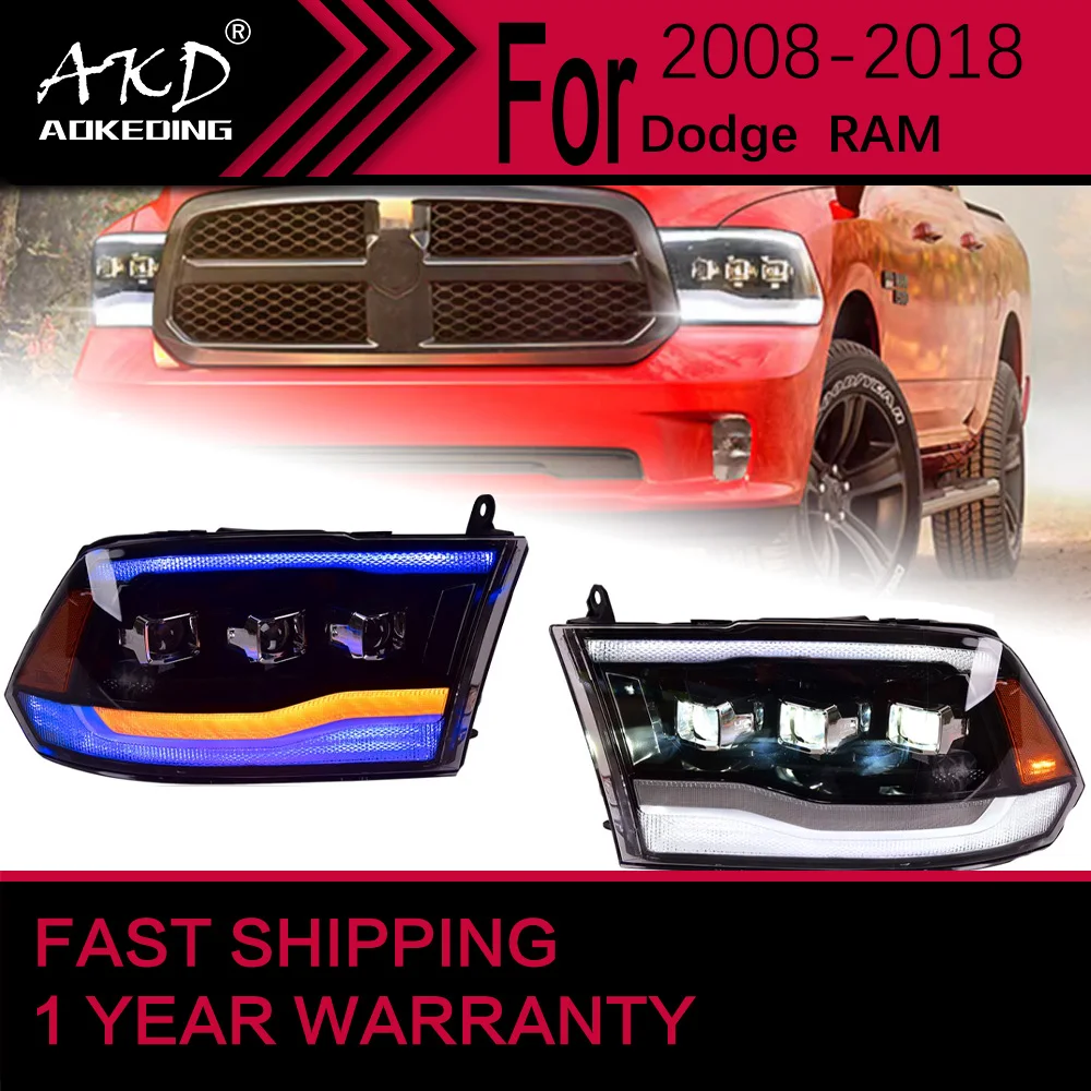 

Car Lights for Dodge RAM 1500 2500 3500 LED Headlight 2008-2018 5500 Head Lamp Drl Projector Lens Automotive Accessories