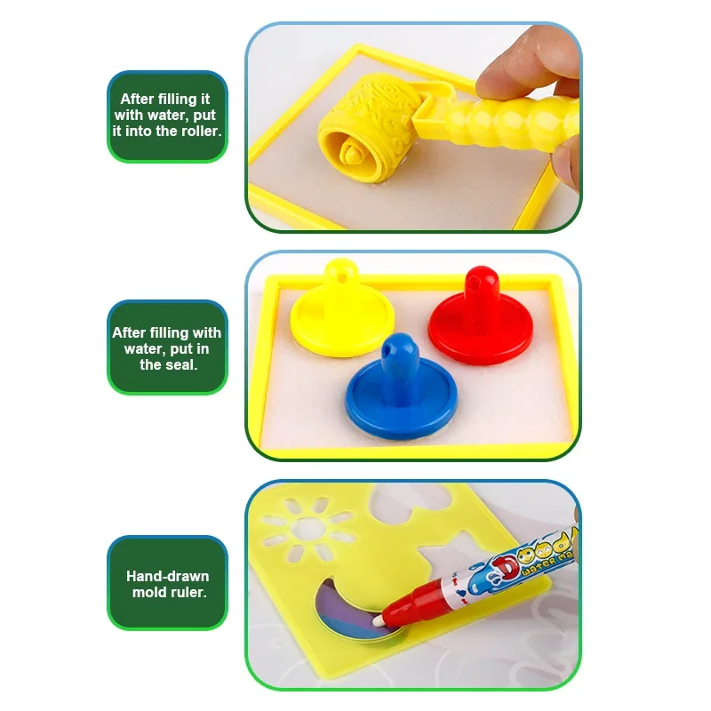 Canetas mágicas de lona de água de grandes dimensões montessori brinquedos aprendizagem cobertor escrita crianças desenho repetido graffiti pintura brinquedo do miúdo