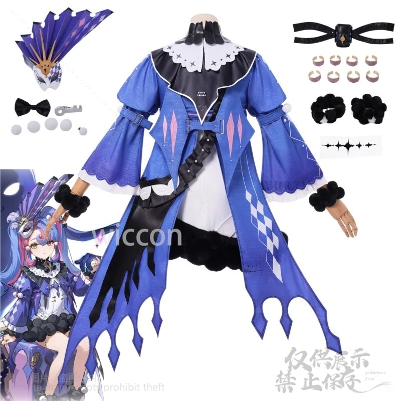 ROCCIA Cosplay Anime jeu vagues gagnantes Costume Harajuku Style bleu magique uniforme robe Y2K Lolita rose bleu perruques personnalisées