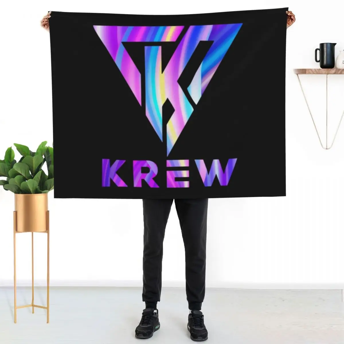 

Funneh And The Krew T-ShirtKrew Logo Fresh Throw Blanket Stylish Decor Blanket Gift for Friends Roommate