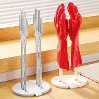 Plastic Rubber Gloves Drying Rack Detachable Kitchen Bathroom Drainage Rack Towel Cloth Storage Organizer Cleaning Gloves Hanger