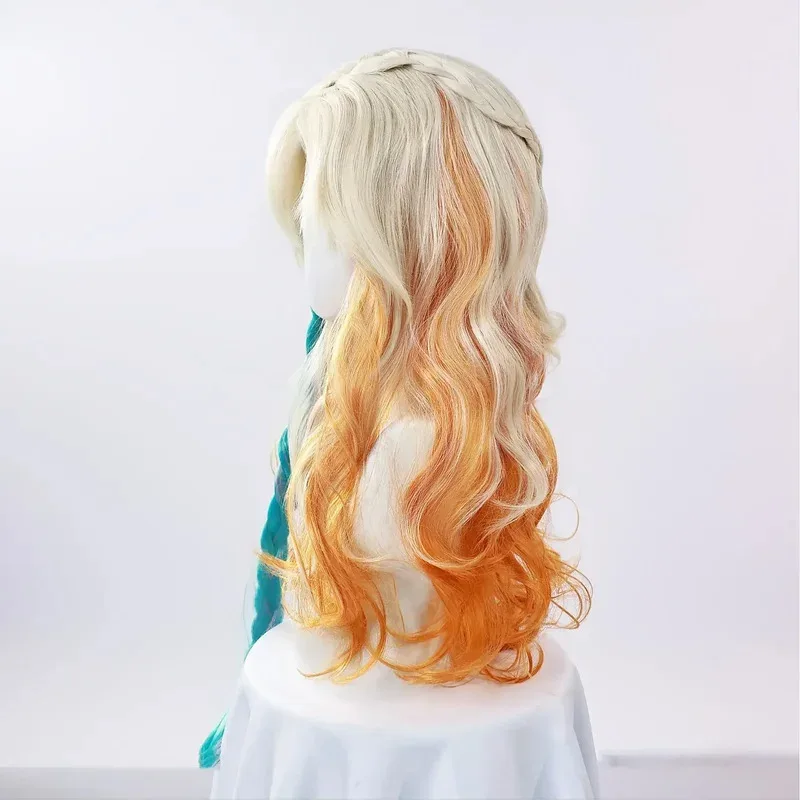 جينشين إمباكت زييلونين شعر مستعار كوسبلاي ذهبي أصفر طويل شعر وردي أزرق جديلة لعبة ساخنة Natlan حفلة الهالوين لـ Wom8;c'4,t;6.j'2;