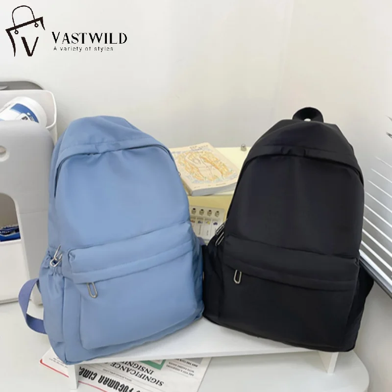

Женский школьный рюкзак, водонепроницаемый школьный рюкзак большой емкости, гладкая молния, однотонный, повседневный рюкзак для девочек-подростков, студенческие принадлежности