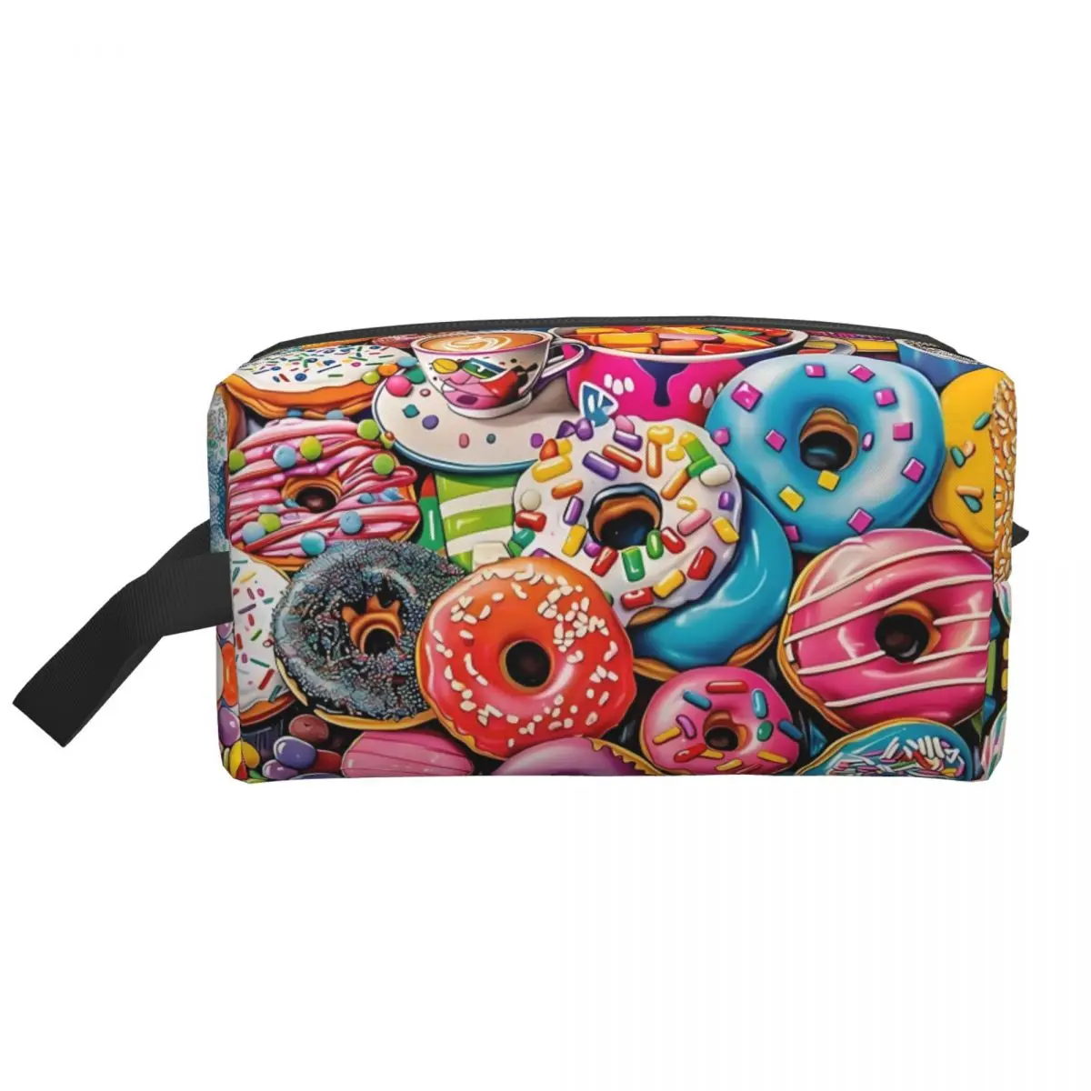 Fashion Chocolate Donut Doughnut Travel Toiletry Bag Women Funny Pattern Food Cosmetic Makeup Bag Beauty Storage Dopp Kit