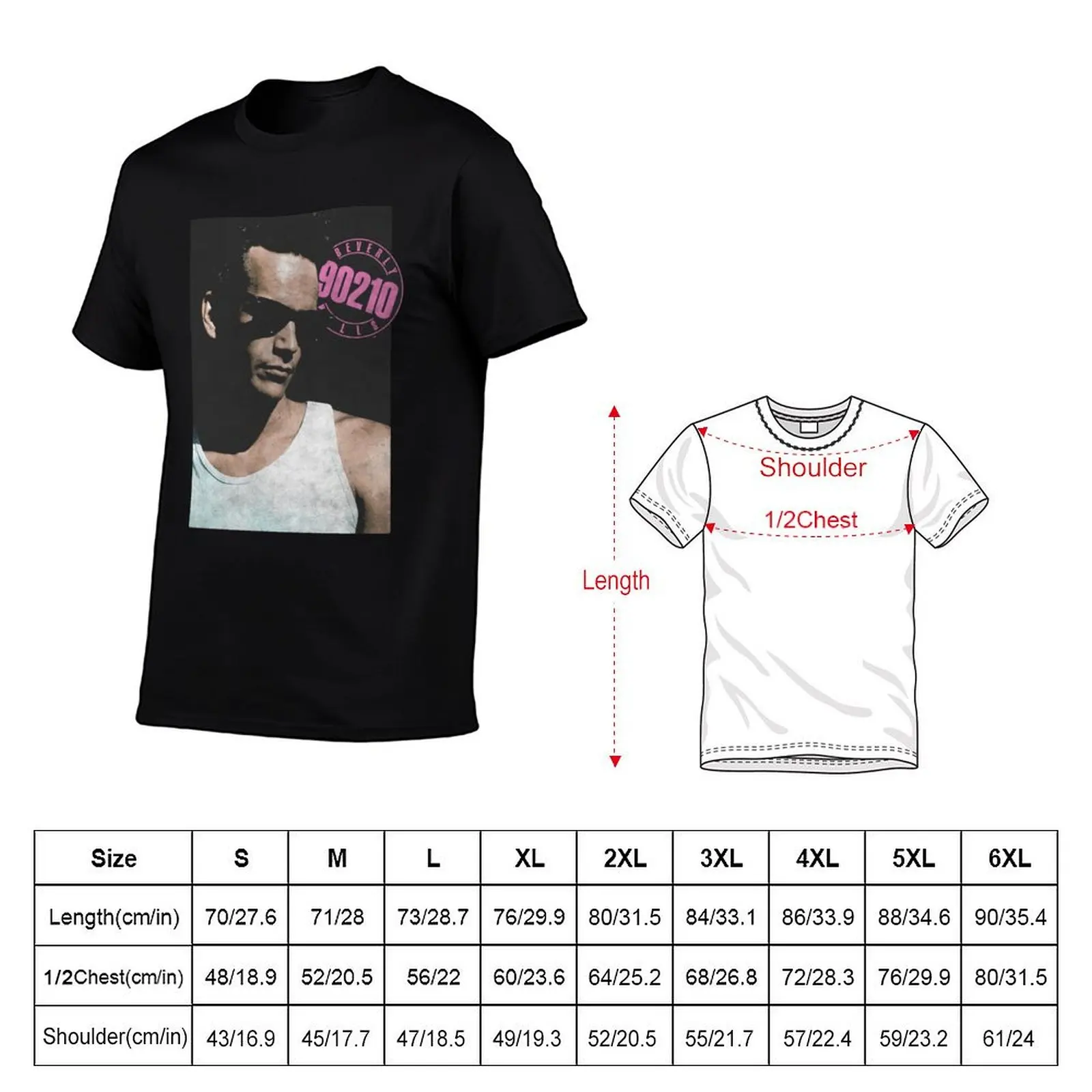 Beverly Hills, 90210 Dylan McKay Distressed Heartthrob Portrait T-Shirt vintage anime shirt oversized t shirts for men