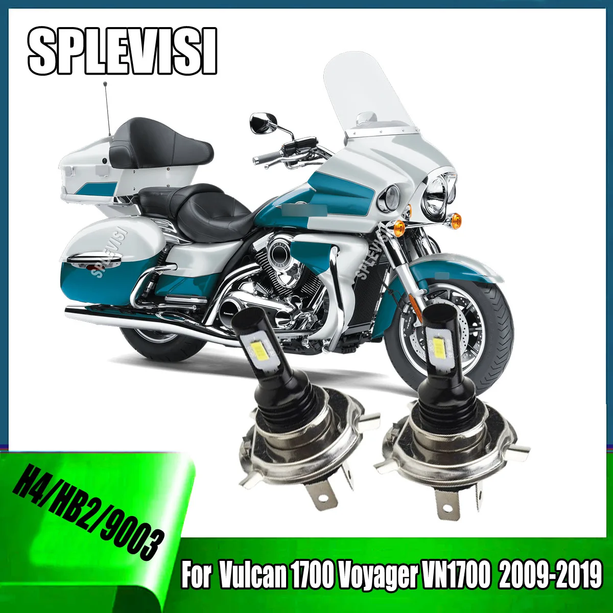 

HB2 H4 LED Whtie Headlight - can be upgraded as safer and brighter headlamp For Kawasaki Vulcan 1700 Voyager VN1700 2009-2019