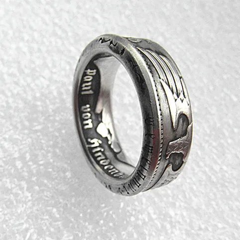 

90% Silver Germany Silver Coin Ring 5 MARK Silver Plated Handmade In Sizes 7-12