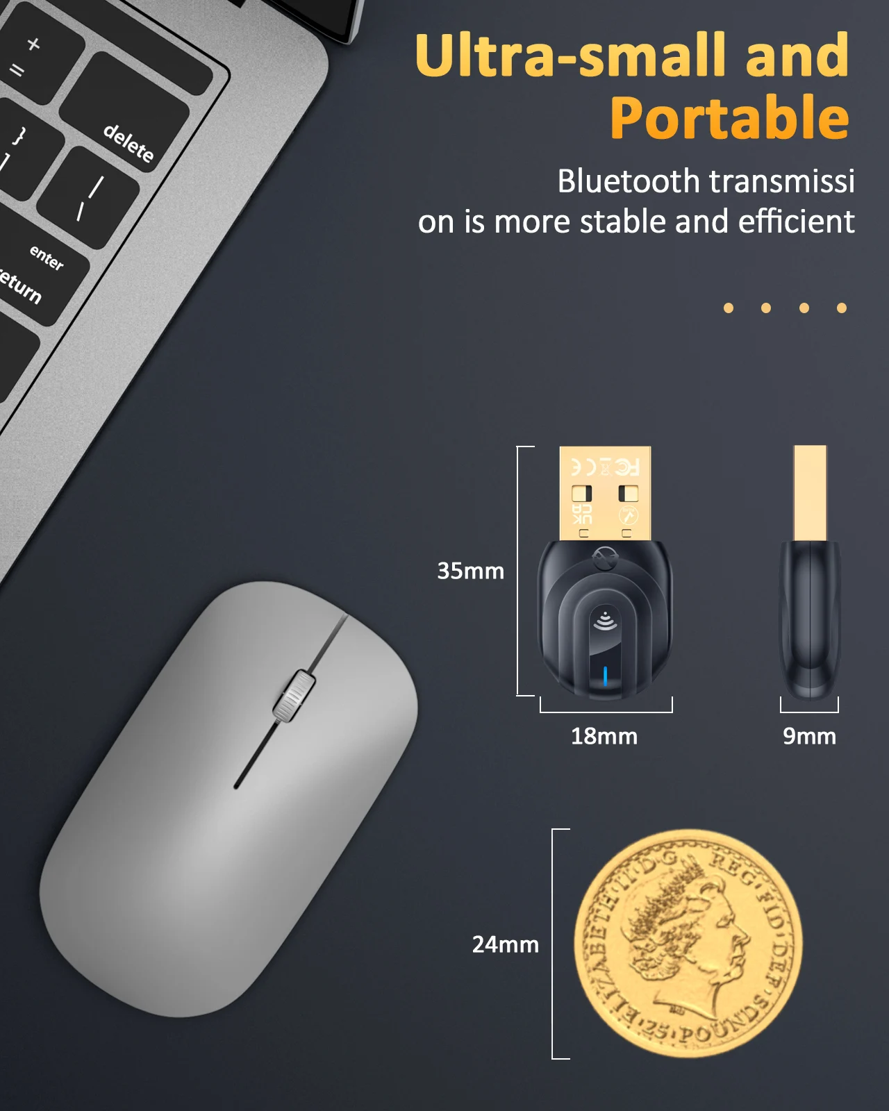 USB Bluetooth 5,1 адаптер Goelely, 50 м, EDR FPC Антенна, музыкальный аудиоресивер для Windows 11/10/8, подключи и работай, динамики, мышь