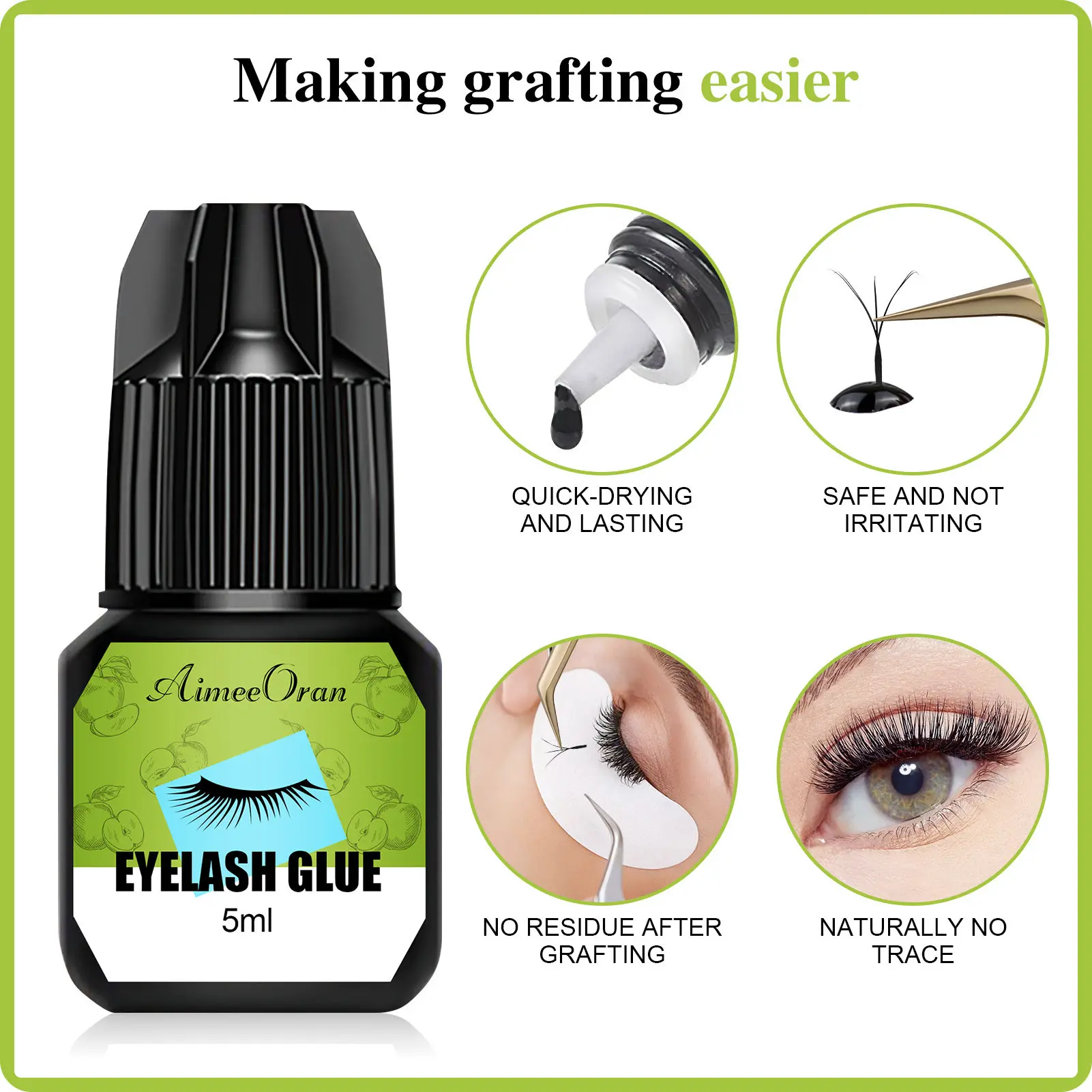 5Ml Lash Lijm Valse Wimper Extensties Lijm 0.5 Tweede Sneldrogende Sterke Lash Zelfklevende Lavendel Fruit Smaak Make-Up Tools