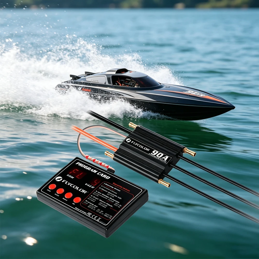 Flycolor Waterproof ESC 50A 70A 90A 120A 150A brushless esc Program Card with BEC System Multifunction Settings for RC Boat Ship