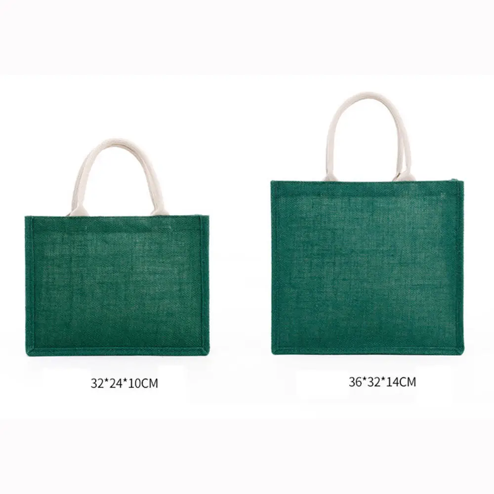 Borsa Tote in lino di tela verde Shopper borse grandi borse da spiaggia estive Tote Casual borsa per la spesa Eco borsa a tracolla Vintage da donna