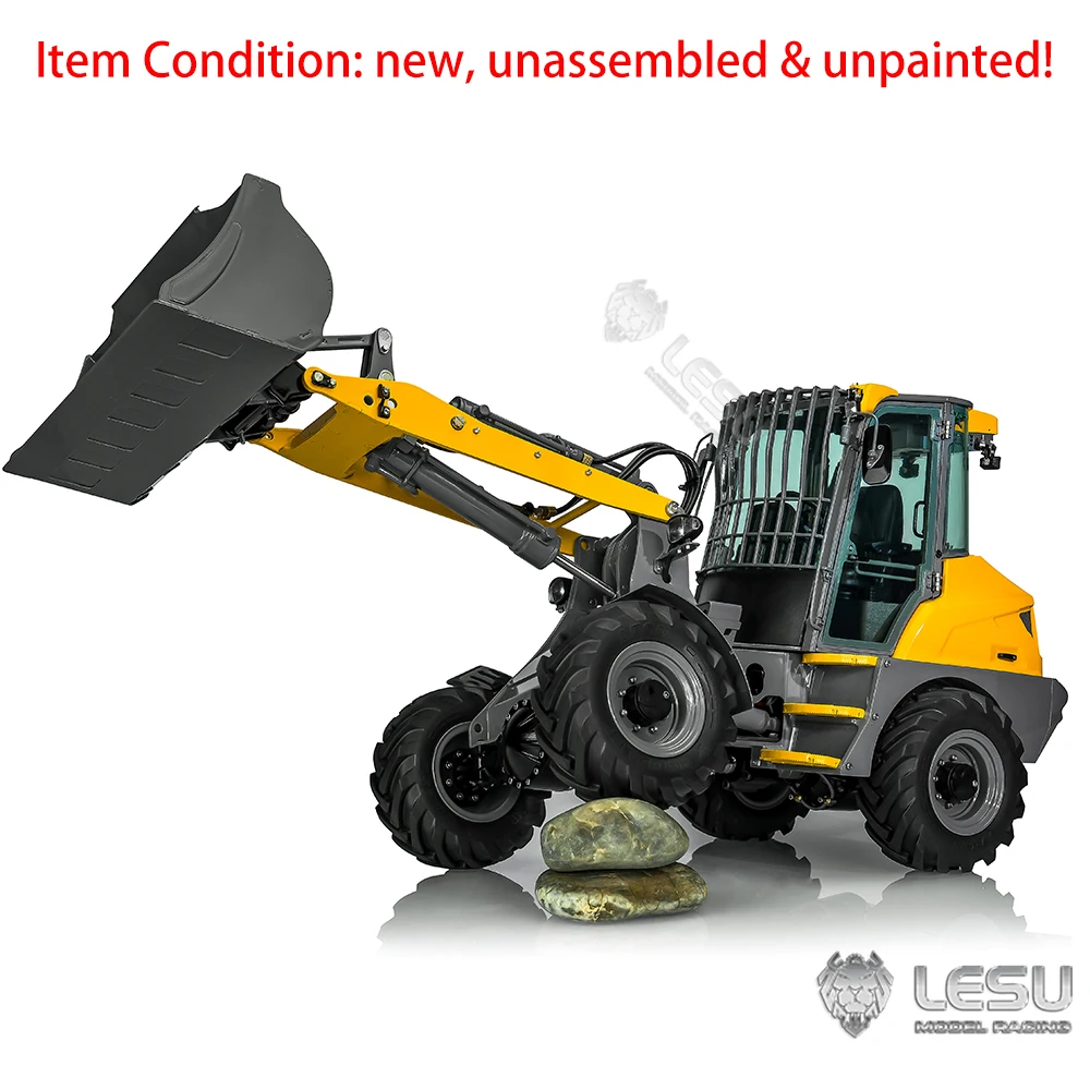 LESU Loader Aoue-MCL8 1/14 RC Hydraulic Metal Kit Unpainted Unassembled Construction Truck Model Light Sound  Motor ESC Toy