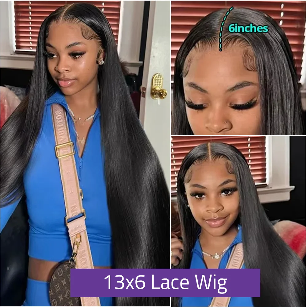 28 46 Inch 13x4 13x6 HD Transparent Lace Frontal Wigs For Women Pre Plucked Brazilian Bone Straight Human Hair 7x6 360 Full Lace Front Wig 200% Density