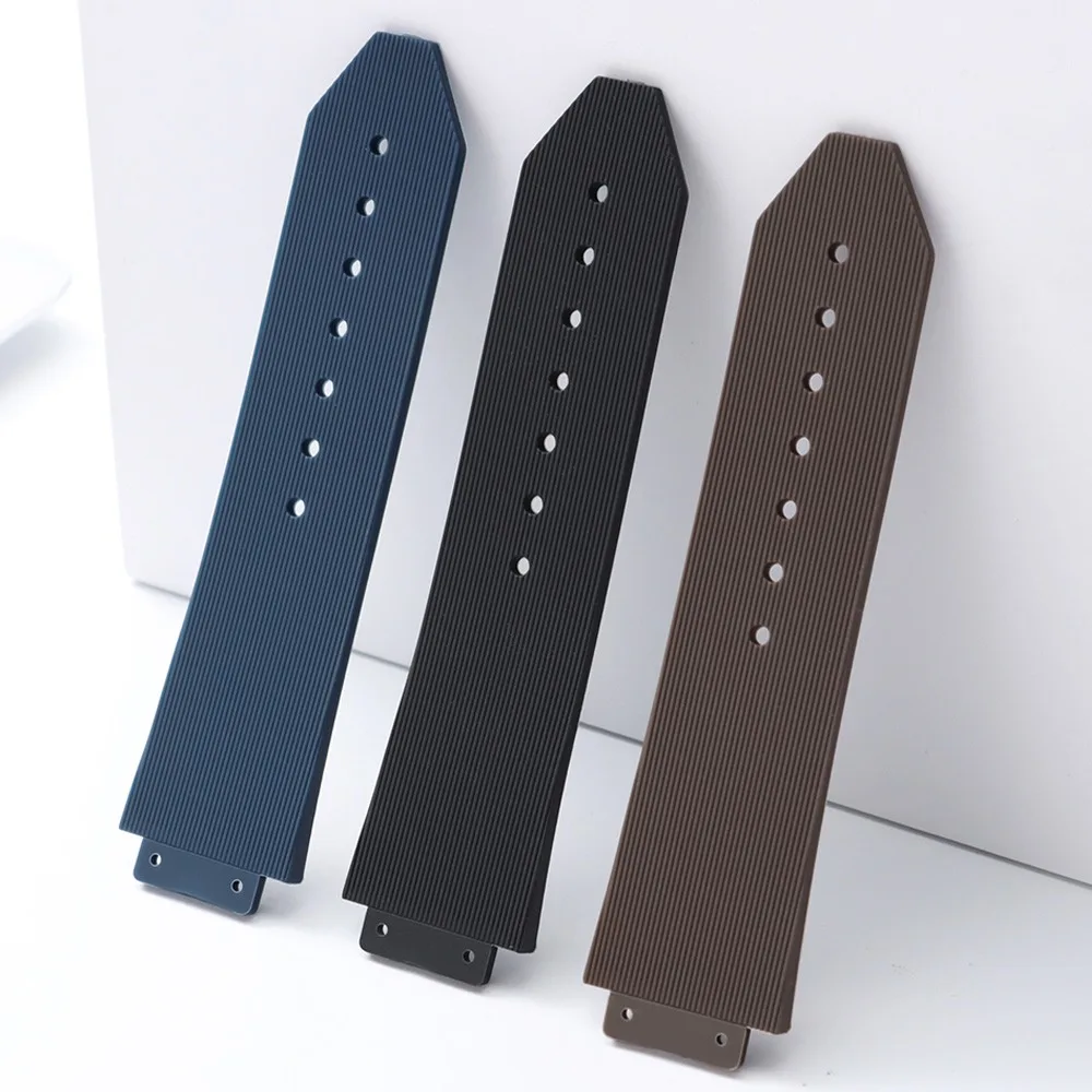 for Hublot Fusion Series Soft Silicone Strap Men Women Waterproof Watch Bands Accessories Black Black Brown Replacement Bracelet