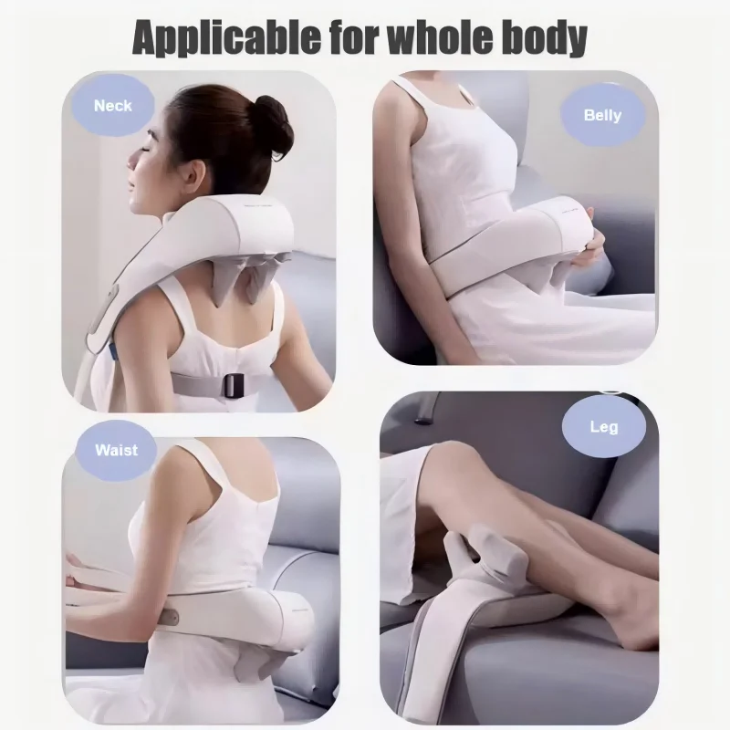 Shiatsu Back Shoulder and Neck Massager with Heat Cordless Deep Tissue 6D Kneading Massage Pillow Massage Shawl for Muscle Relax image 6