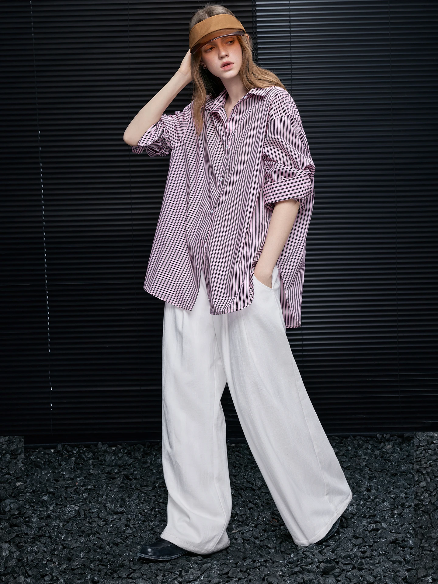 

Женская повседневная свободная длинная кофта в полоску с дизайном шарфа, весна 2026, трендовая уличная мода