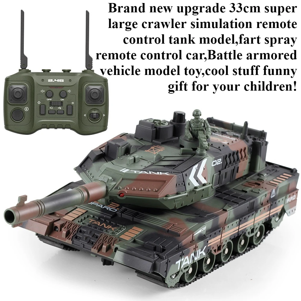 

Cool Stuff Toy Tank Funny Gift-33cm Super Simulate Rc Tank Model,Robot Chassis Fart Spray Rc Cars,Toys for Boys,Rc Crawler Tanks