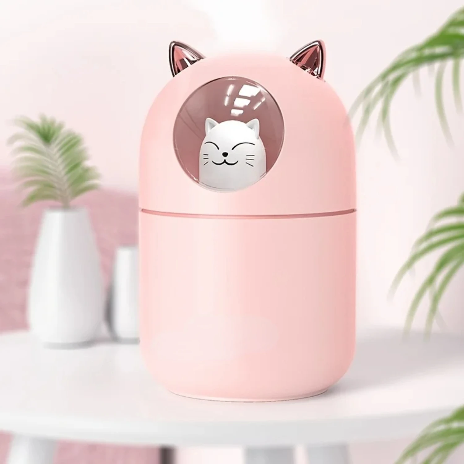 300ml 귀여운 고양이 H2o 룸 안개 스프레이 에센셜 오일 디퓨저 아로마 테라피 휴대용 자동차 공기 디퓨저 미니 가습기