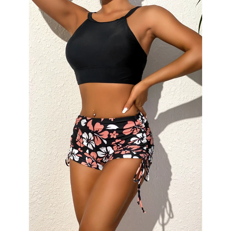 NewbikiniPrinted Shorts Sexy Bikini Two-Piece Swimsuit Women's Swimwear
