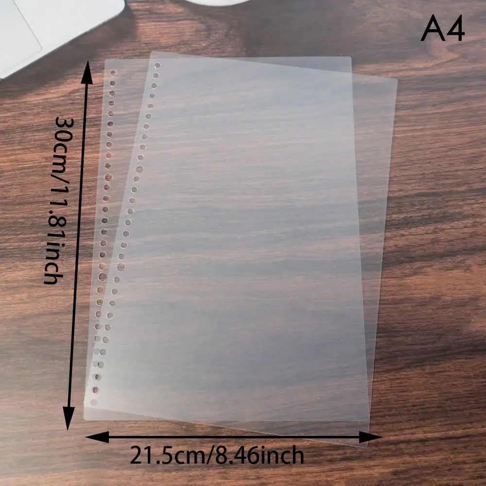 Picture 5: 2 Sheets Translucent A4 B5 A5 Loose Leaf Notebook Journal Binding Cover Circular Hole Binder Shell Office Stationery Supplies