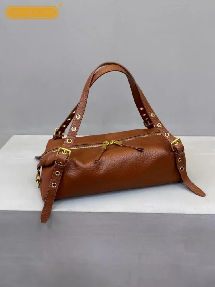 

Elegant Ladies Office Versatile Genuine Leather Sheepskin Pillow Casual Women Solid Color Fashion Single Shoulder Armpit Handbag