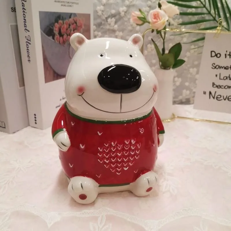 Cute Ceramic Animal Piggy Bank Creative Ornament Tirelire Children's Birthday Gift Huchas Para Ahorrar Desktop Decor קופת חיסכון