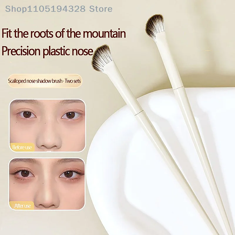 [MP] 1 Pz Mezza Pennello per Ombretto per Naso a Forma di Ventaglio Evidenziatore Blush Pennelli per Trucco Fit Naso Contorno degli Occhi Donne Strumenti di Bellezza Del Viso
