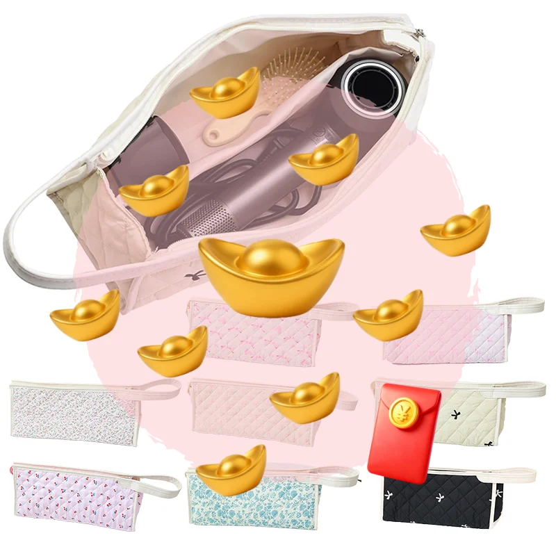 

Quilted Travel Case Compatible With Dyso Airwrap & Shark Flexstyle, Cotton Floral Carrying Storage Bag For Dyso Hair Dryer