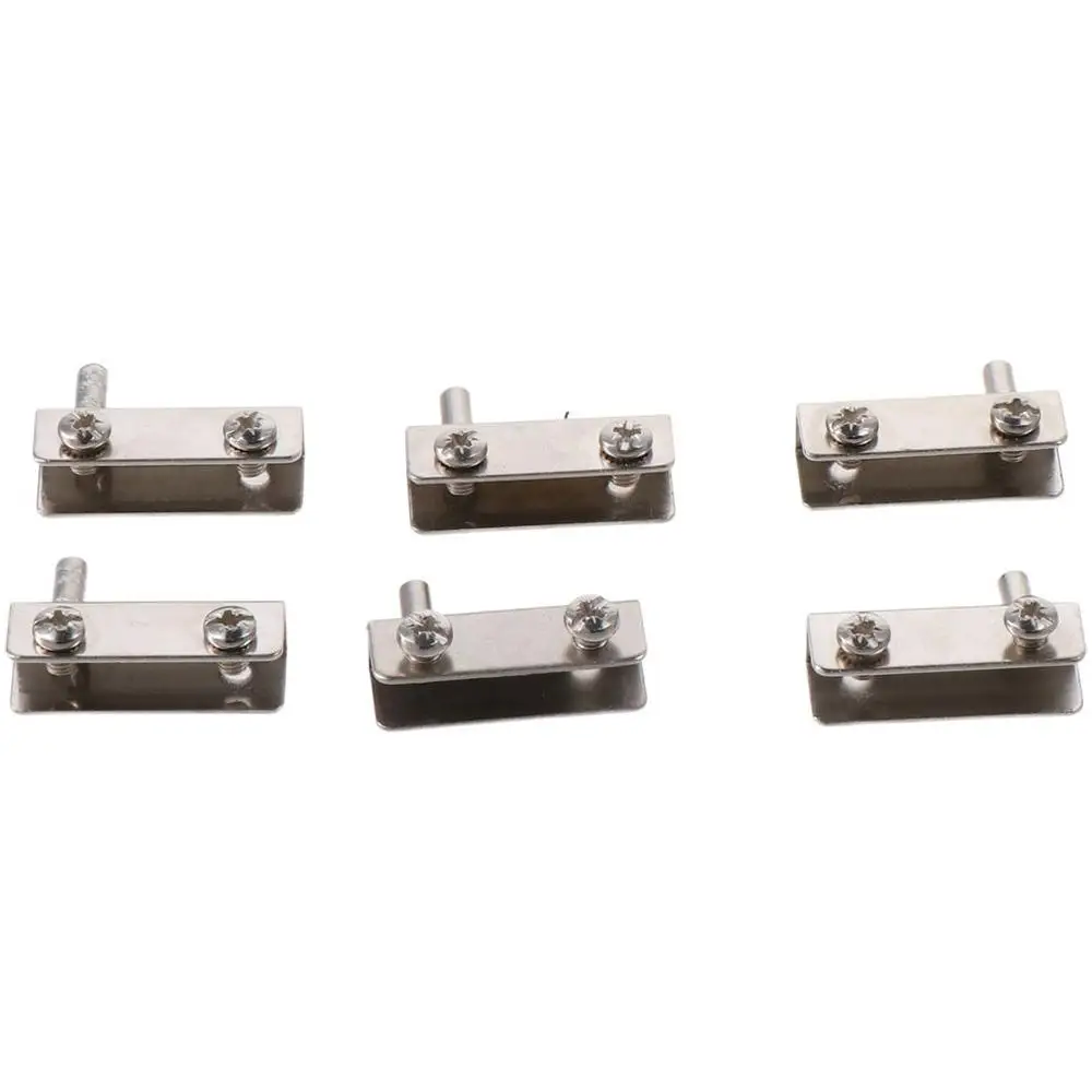 4 Pairs Silver Glass Clamp Polished Iron Pivot Hinge Door Hinge for Free-Swinging Glass Door