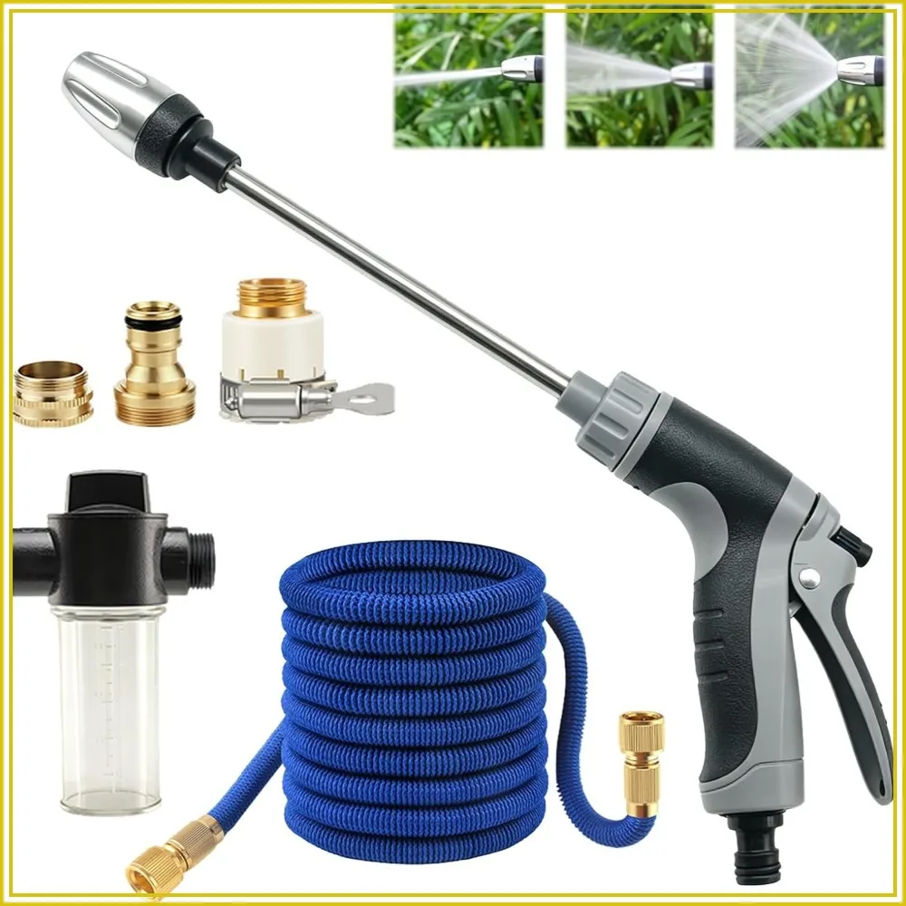 

3 Spray Modes Pressure Washer Gun, High Pressure Jet Nozzle for 3/4" Garden Hose, Handheld Watering Sprayer for Cleaning Yard Patio Car Pets, Easy to Install