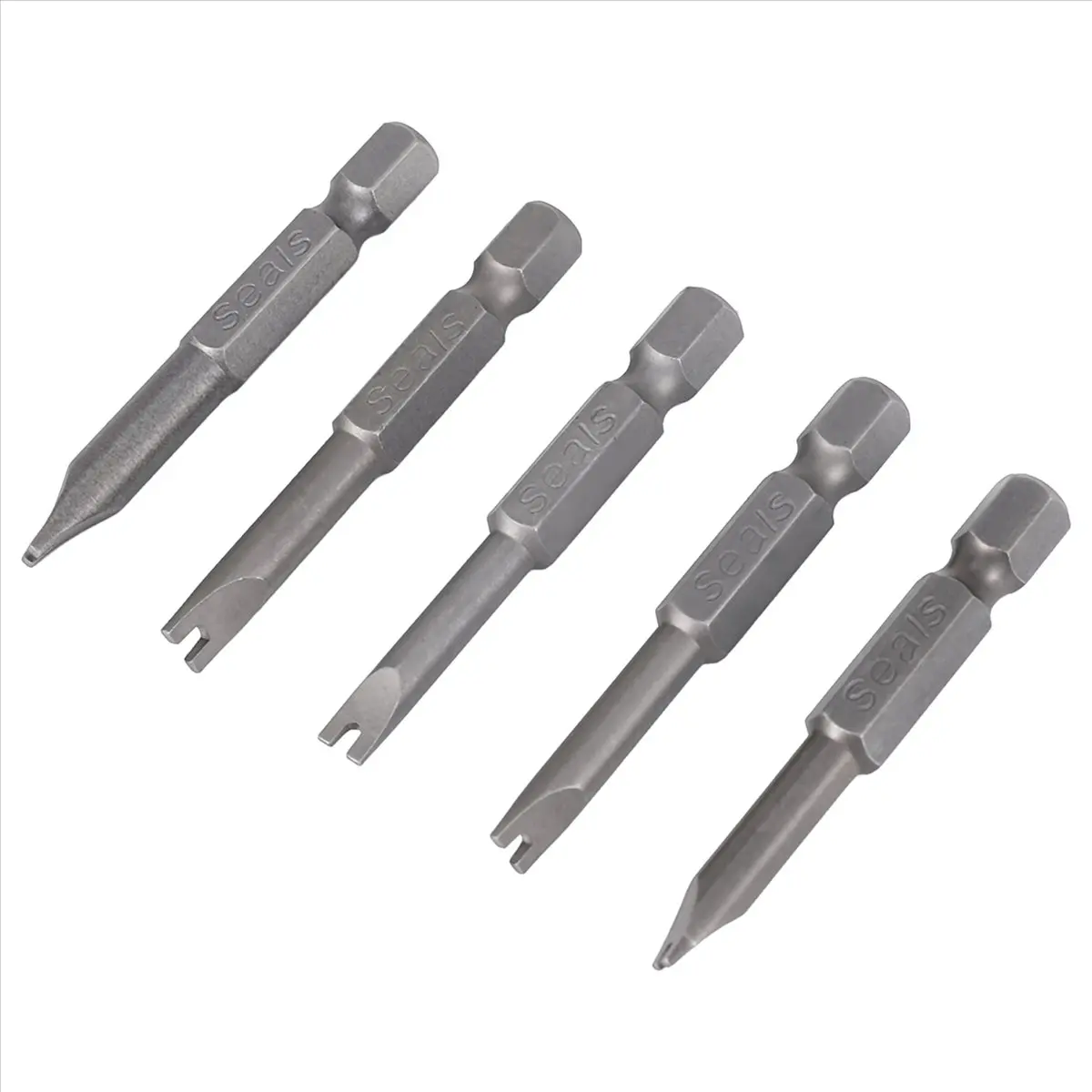 AT16 5Pcs Set Security Bit Set Tamper Proof Screwdriver Drill Bit Screw Driver Bits Hex Shank Magnetic U Shaped 1/4 inch Driver