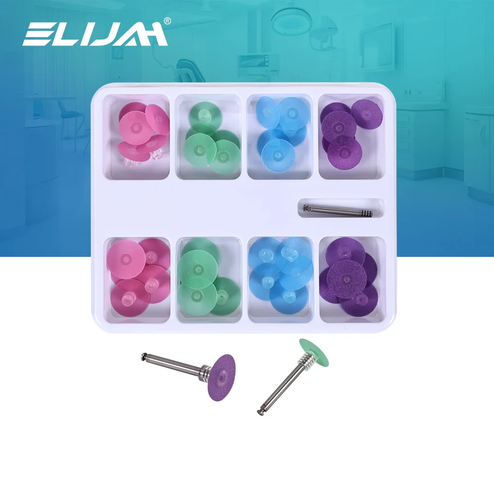 

ELIJAH 40Pcs/Box Dental Polishing Discs Kit Rainbow Dental Oral Resin Polishing Discs Set Finishing System Dentistry Tools