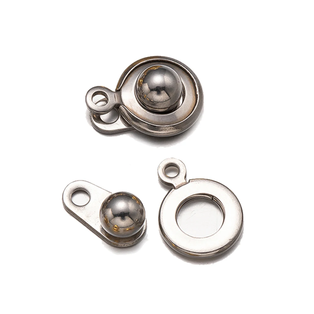 10 Sets Gold Stainless Steel Snap Button Clasps Ball Socket Fastener Connector for DIY Necklace Bracelet Jewelry Craft Making