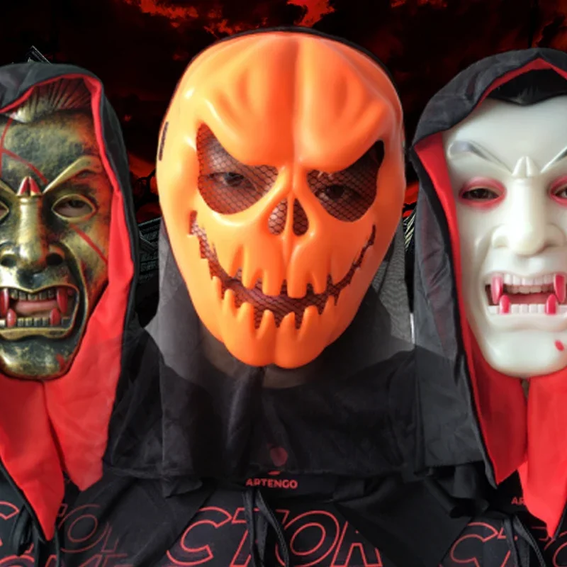 1-2 pezzi maschera per copricapo a tema zucca horror di Halloween zucca arancione copricapo spaventoso Halloween Cosplay Dress Up oggetti di scena per feste