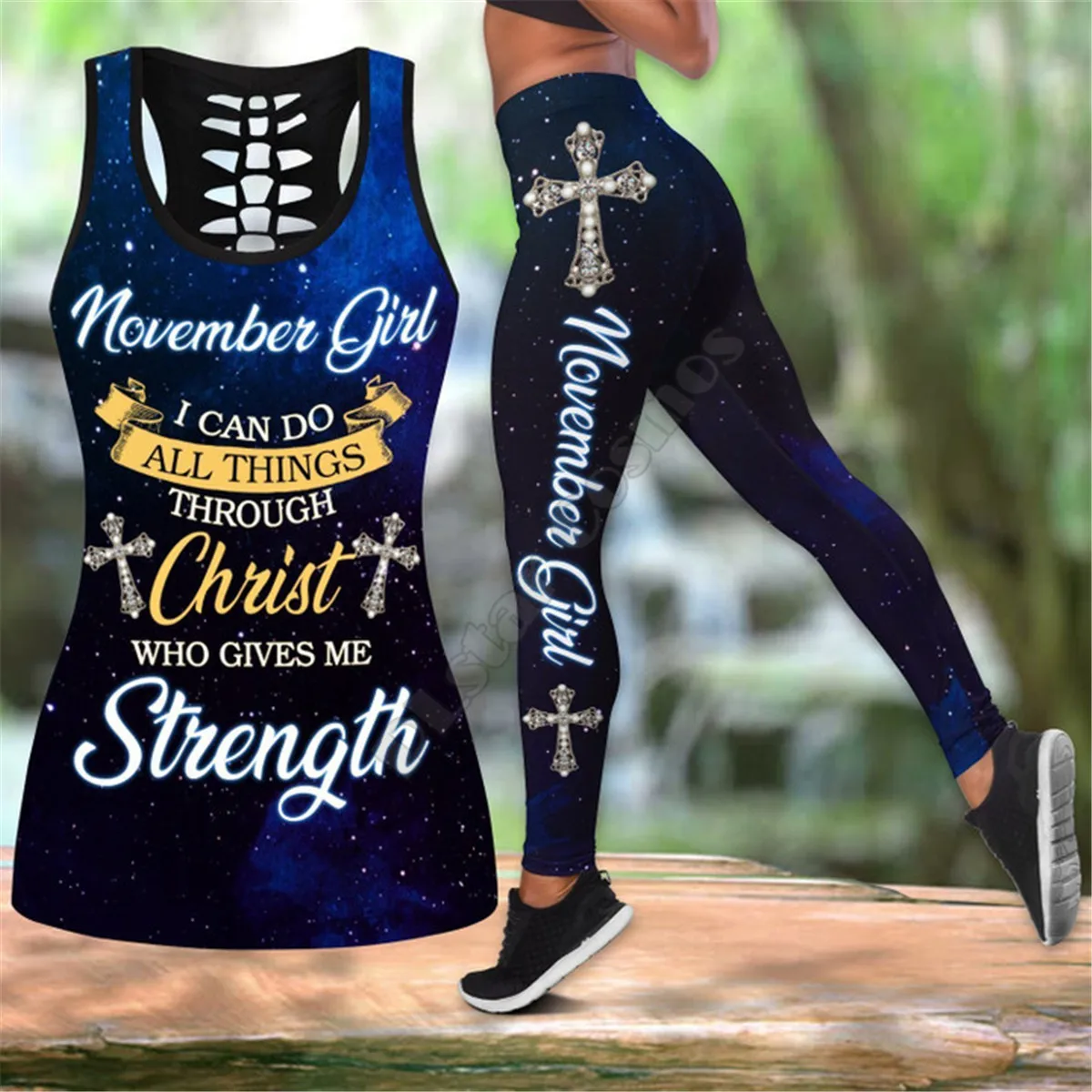 A Child Of God Jesus 3D Printed Tank Top+Legging Combo Outfit Yoga Fitness Soft Legging Summer Women For Girl July-December