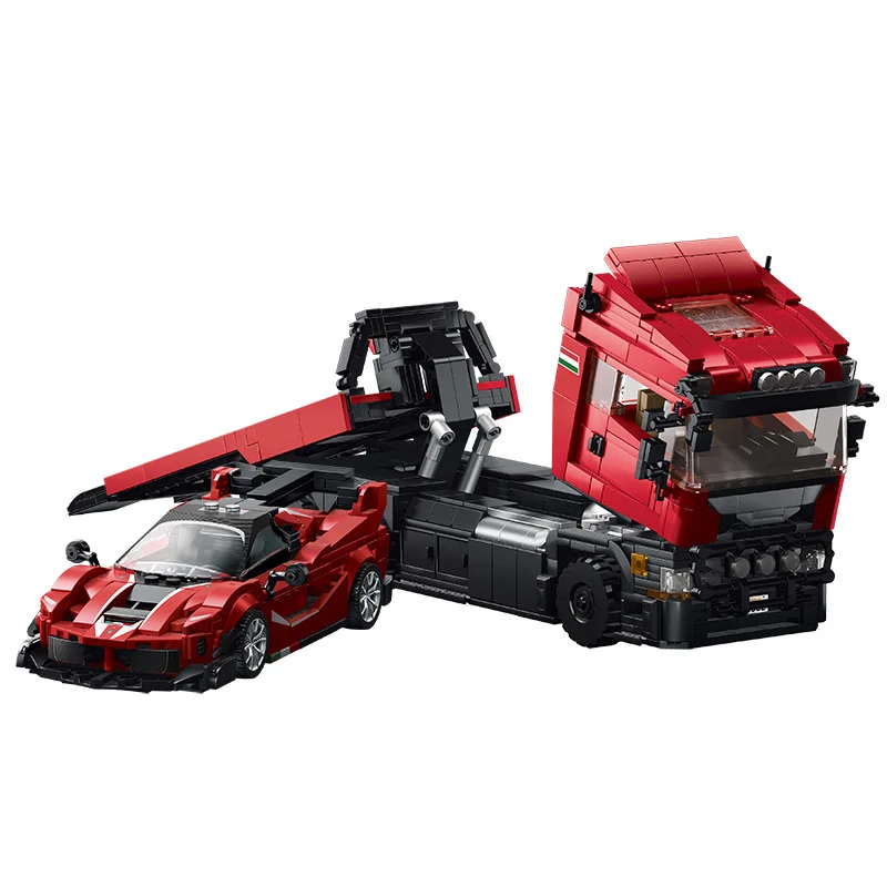 

IN STOCK MOC Creativity Trailer Kit Building Blocks Model Sports Cars and Trucks Bricks Assembling Toys for Children Gift Set