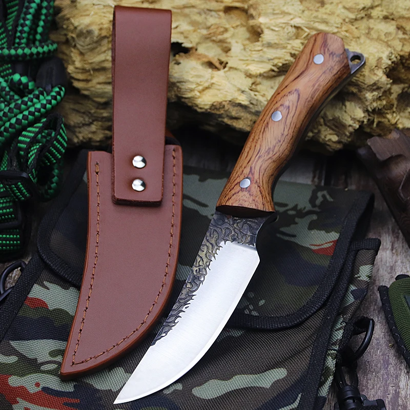 

Outdoor multifunctional forging steel small straight knife camping survival knife jungle adventure portable high hardness knife