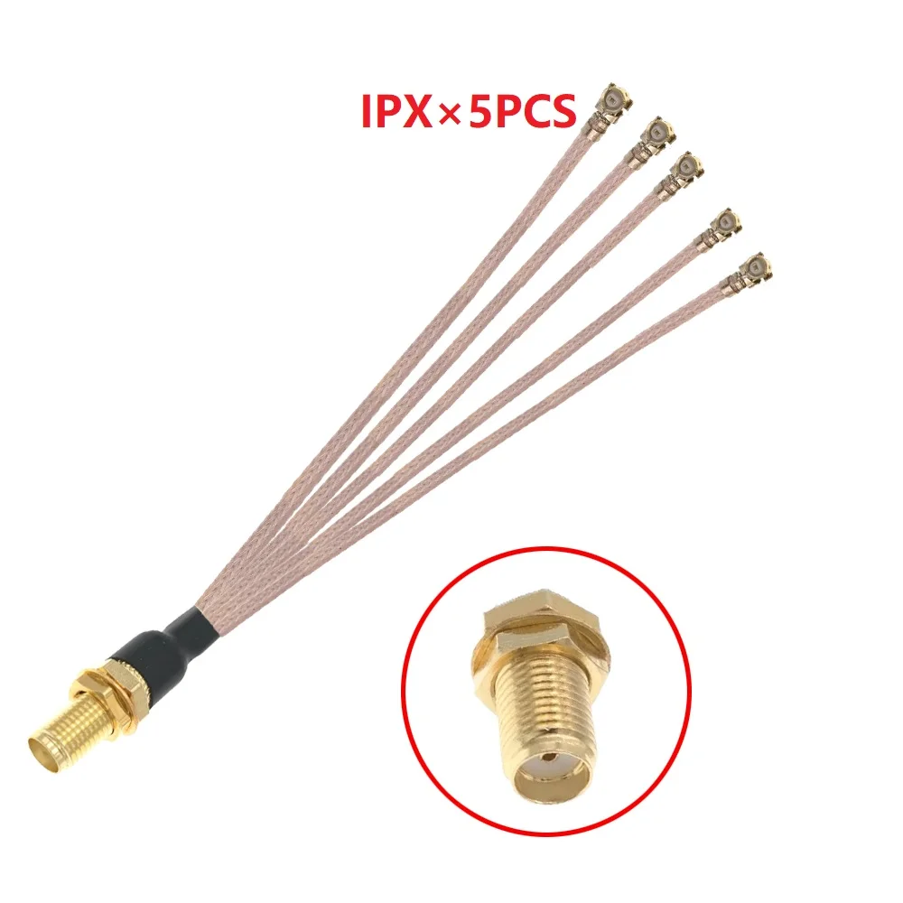 

SMA Female To 5pcs uFL/u.FL/IPX/IPEX RF Coax Adapter Assembly RG178 Pigtail Cable