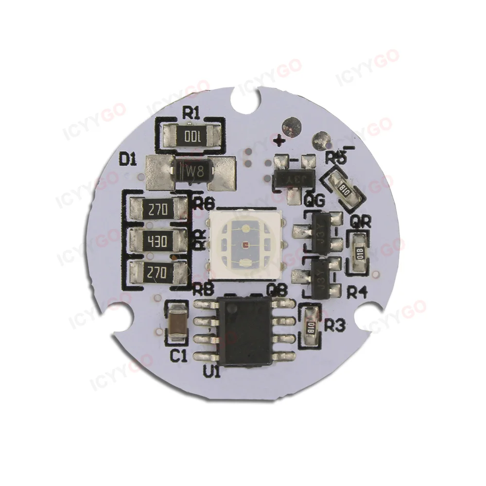 5V RGB Colorful Gradient LED Light Panel 23MM 30MM Crystal Night Light Beech Wood Solid Wood Lamp Base Light Source Board