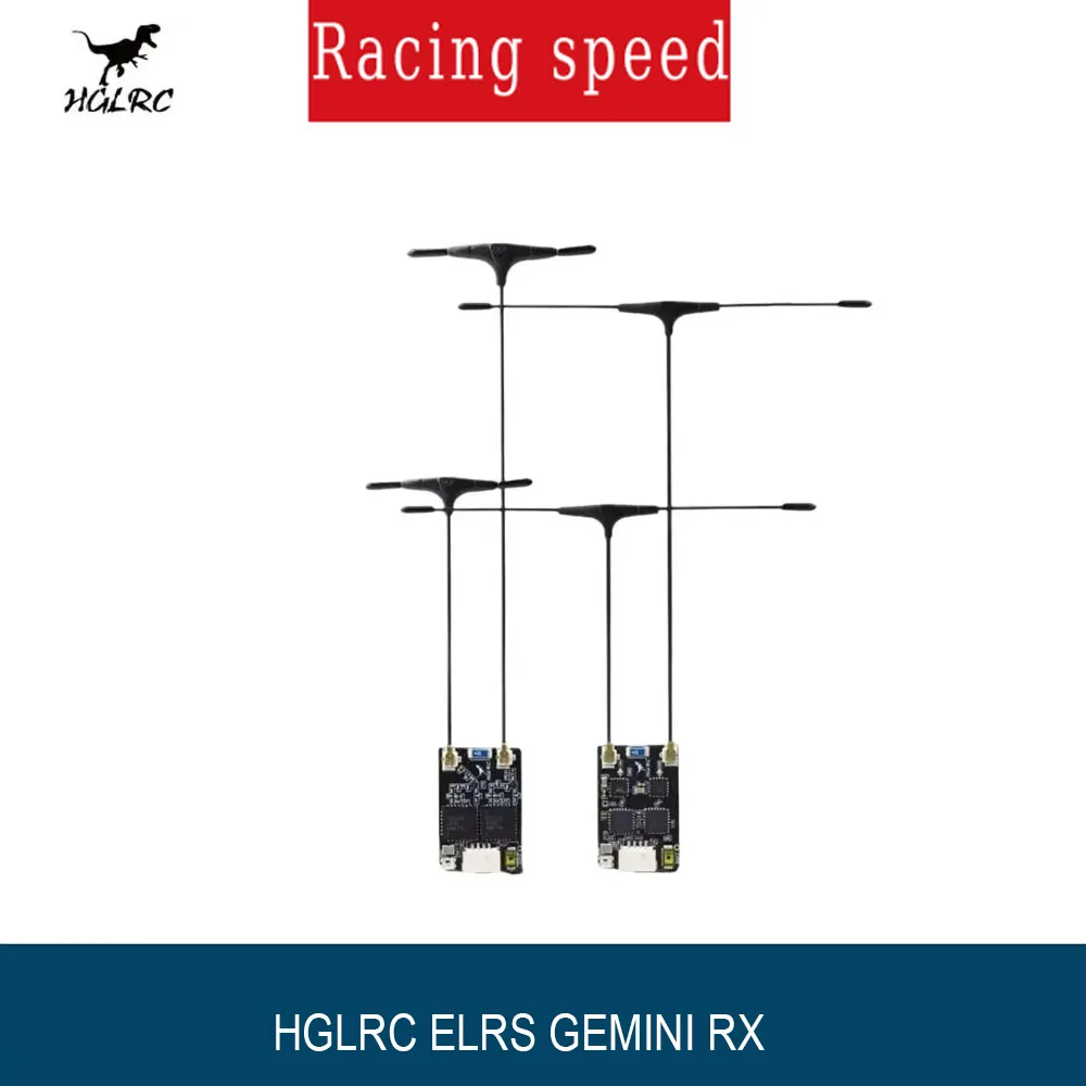 

HGLRC 2025 New ELRS GEMINI RX Dual Band Receiver 2.4G/915Mhz - FPV Receiver for RC Airplane & Long Range FPV Drone