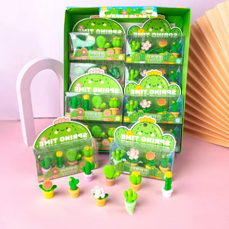 Gomme en forme de succulente pour étudiant, accessoire mignon, 1 pièce