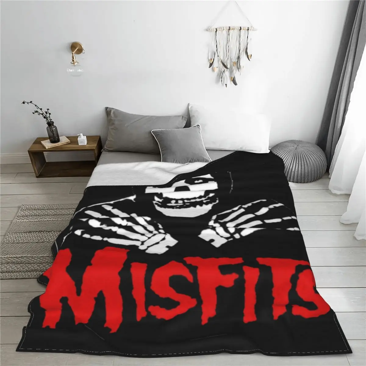 Misfits Horror Punk Rock Band coperta Coral Fleece Plush Decoration Relax coperte leggere per plaid da viaggio