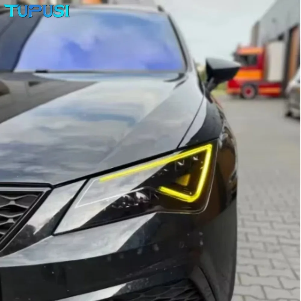 Gelbe Angel Eyes DRL-Bretter für Seat Leon MK3 Cupra Tagfahrlicht 5F0941475A 5F0941476A LED-Scheinwerfer 90112019 2217059 – Detail 3