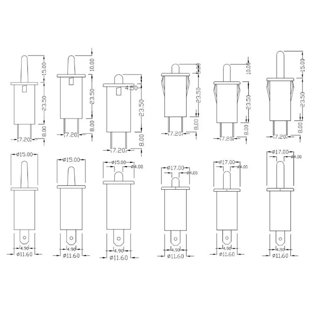 Door Control Switch KA5 12mm 14mm Self Reset Normally Open Closed Refrigerator Disinfection Cabinet Light Wardrobe Door Button